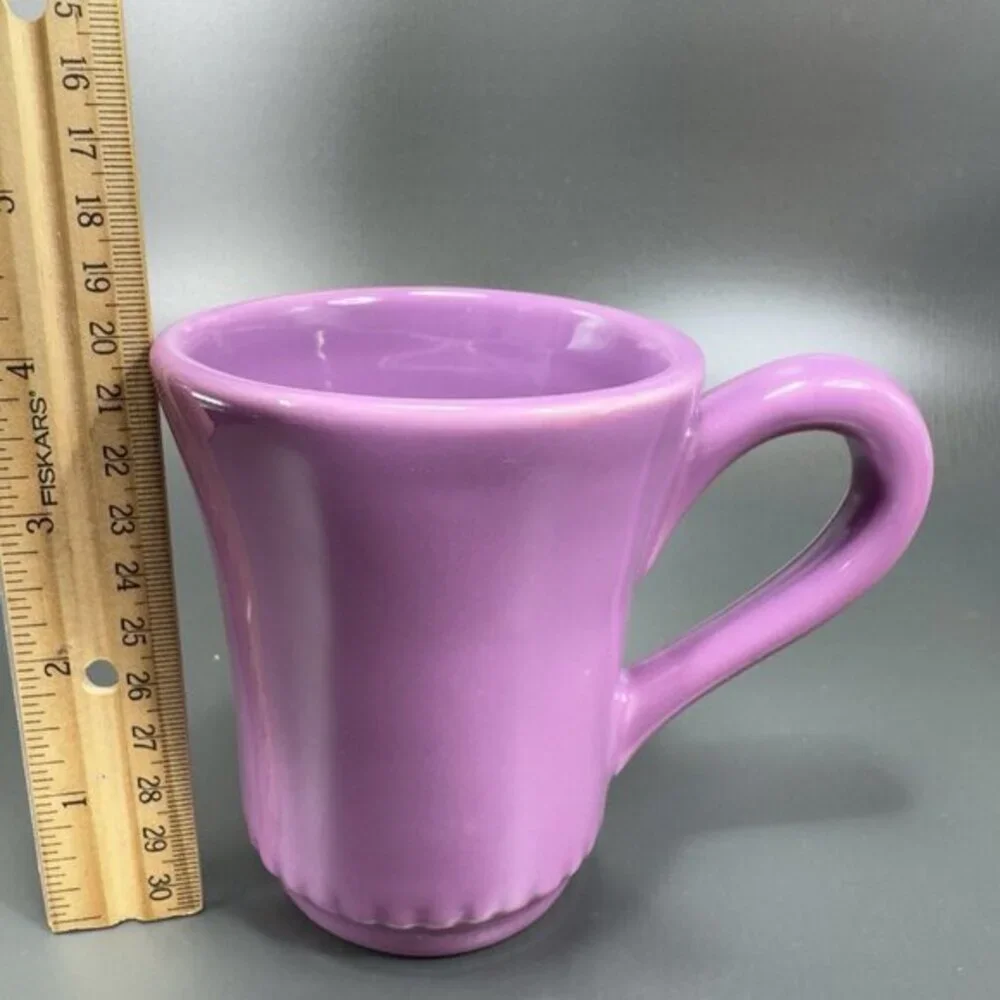 Williams Sonoma Rustic HeartVisit Collection Coffee Mug Cup Beaded Bottom Purple